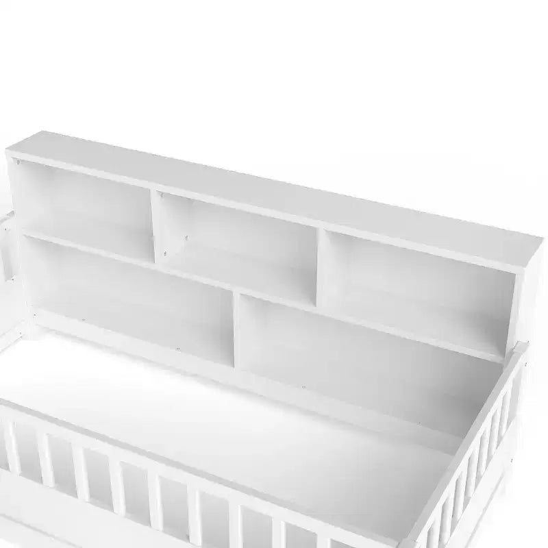 GDFStudio Cissie modern vloerbed van grenenhout met veiligheidsrand en opbergruimte aan de zijkant
