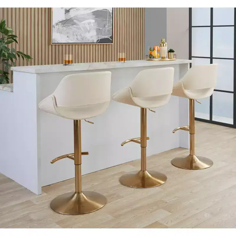 LumiSource Set aus 2 höhenverstellbaren Fabrico-Barhockern aus PU