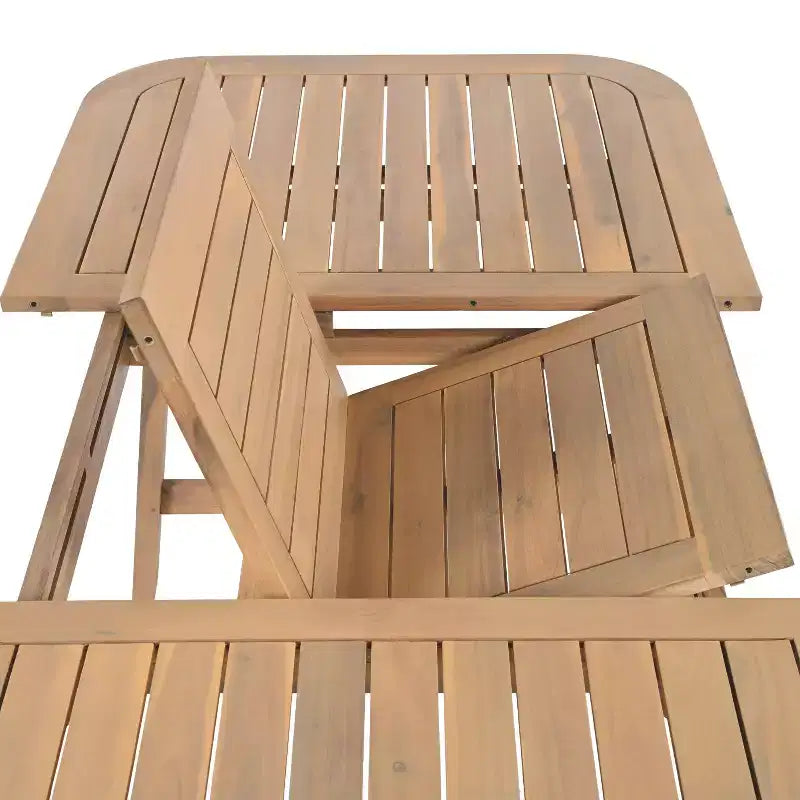 Christopher Knight Home Olcott 7-teiliges Garten-Esszimmer-Set aus Akazienholz mit ausziehbarem Tisch und geflochtenen Seil-Armlehnstühlen