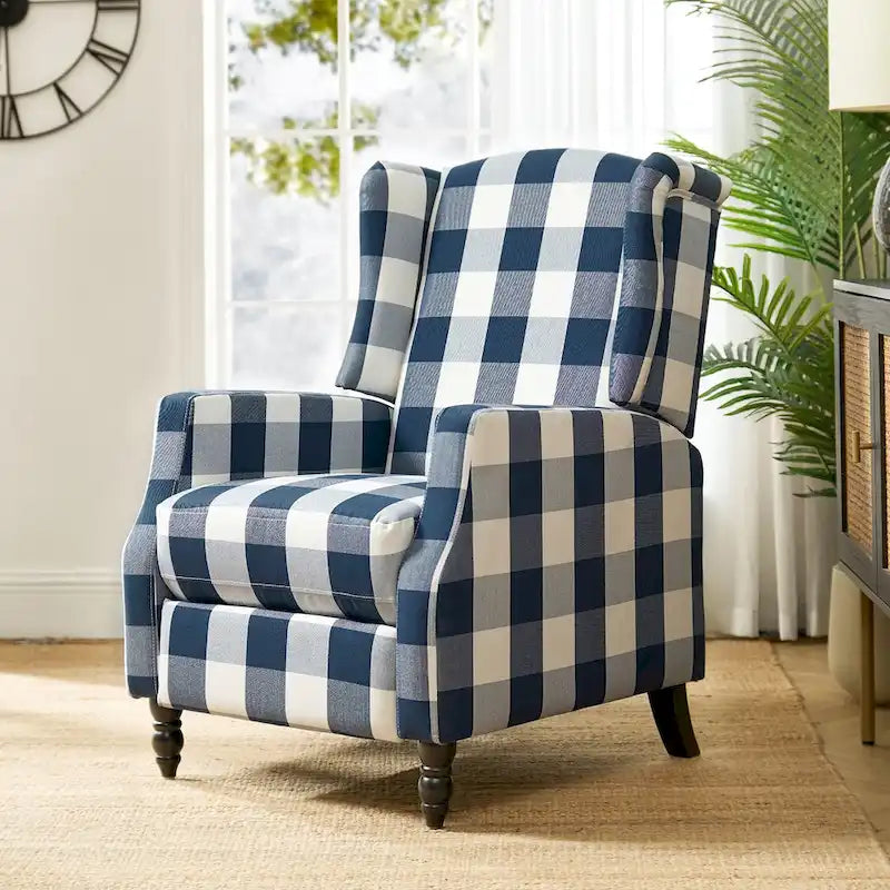 Handmatige relaxfauteuil in mid-century modern-stijl met wingback-ontwerp