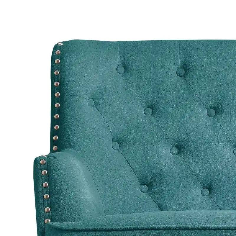 Poltrona decorativa Moser Bay Mignon in velluto/lino, larga 30, con schienale alto e bottoni