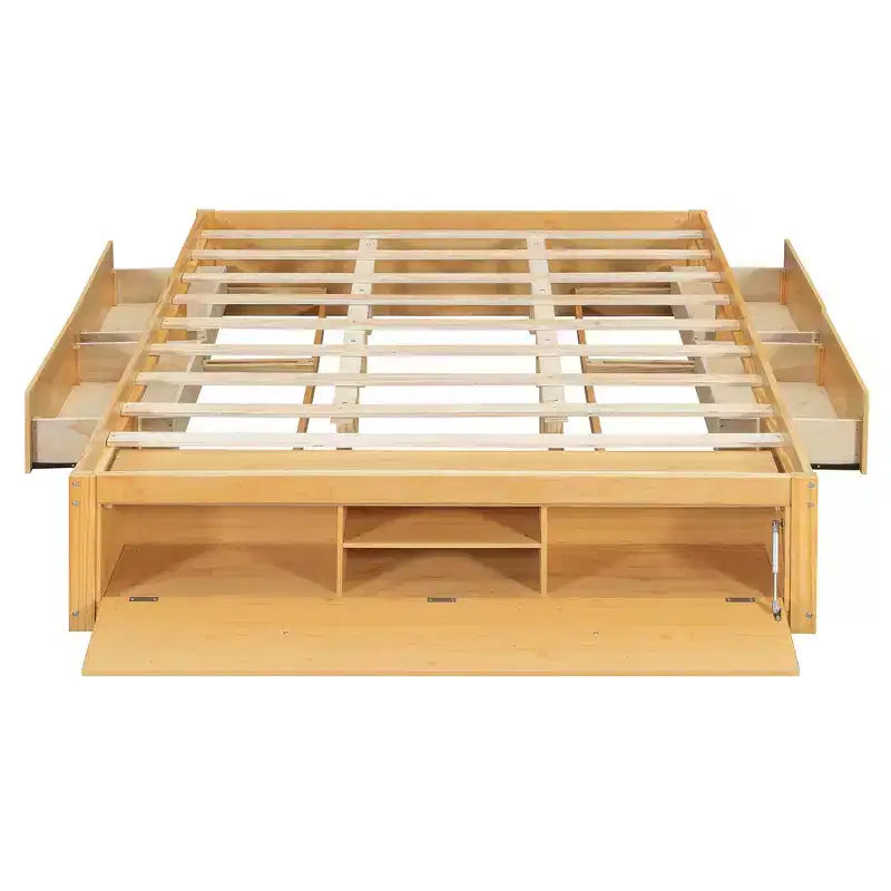 Struttura letto contenitore Whisen Queen con 4 cassetti e vano contenitore nella pediera