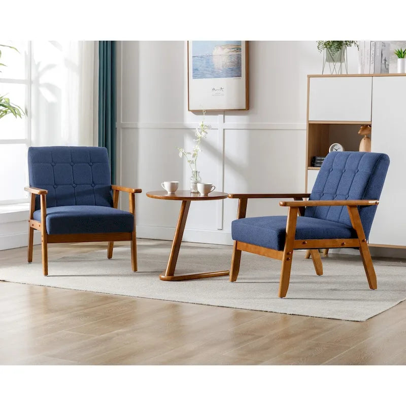 Set aus 2 Akzentstühlen mit Beistelltisch und Armlehnen für Wohnzimmer, Schlafzimmer oder Büro - 30.71H*25.39W *27.95D