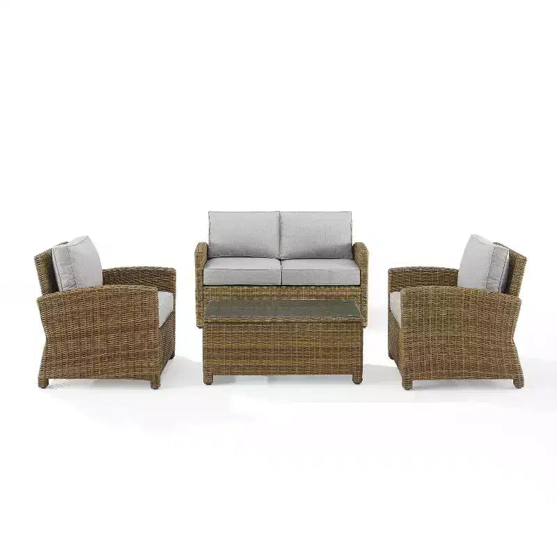 4-teiliges Outdoor-Lounge-Set aus Rattan - Crosley