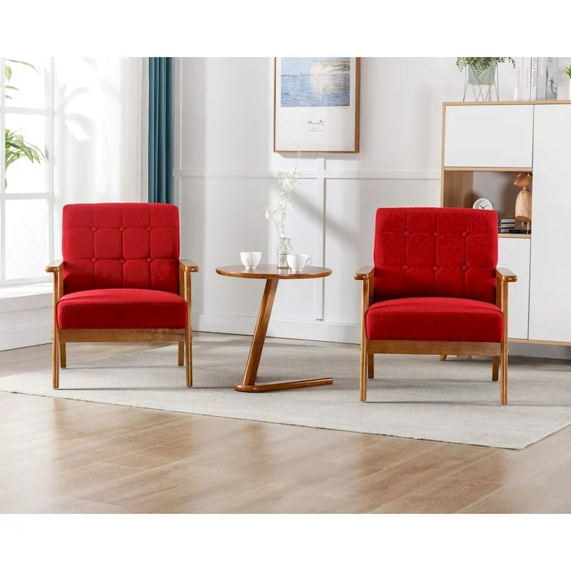 Set van 2 accentstoelen met bijzettafel, fauteuils voor woonkamer, slaapkamer of kantoor - 30.71H*25.39W *27.95D
