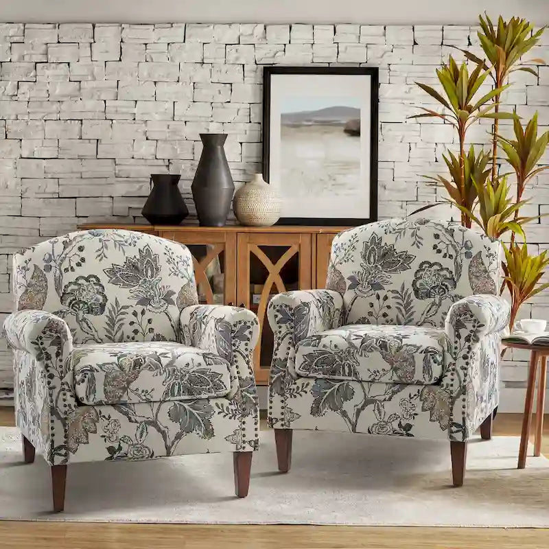 Giampiero fauteuil voor de woonkamer met siernagels, set van 2, van HULALA HOME