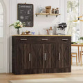 Credenza Celebalcony con contenitore, grande mobile da cucina da 53.4 con 3 cassetti e 4 ante, ripiano regolabile per cucina e soggiorno