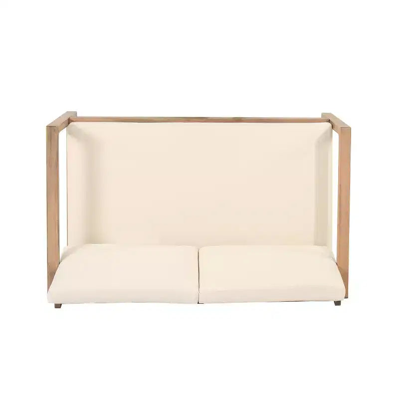 Tuinmeubelset van acaciahout, loungeset voor buiten met salontafel en zachte kussens voor de achtertuin, veranda en het balkon, beige - Merax
