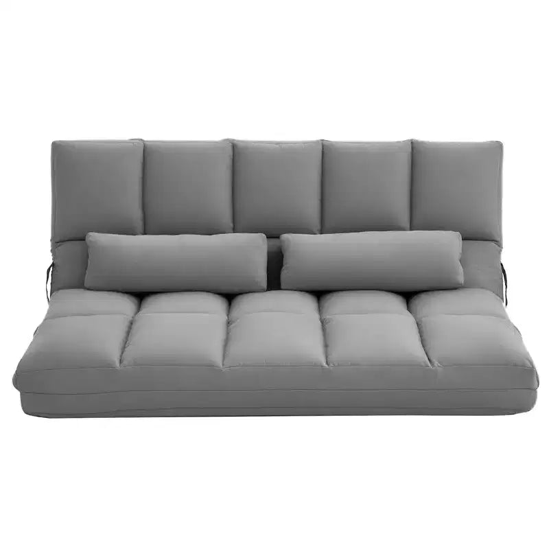 Verwandelbarer Bodensessel, Klappsofa-Bett, Gästeliege mit 2 Kissen, verstellbarer Rücken- und Kopfstütze, 51.25 L