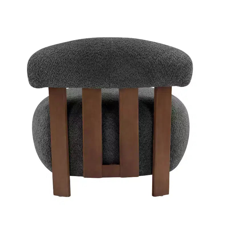 Poltrona d'accento Christopher Knight Home Gareth in legno moderno con rivestimento bouclé