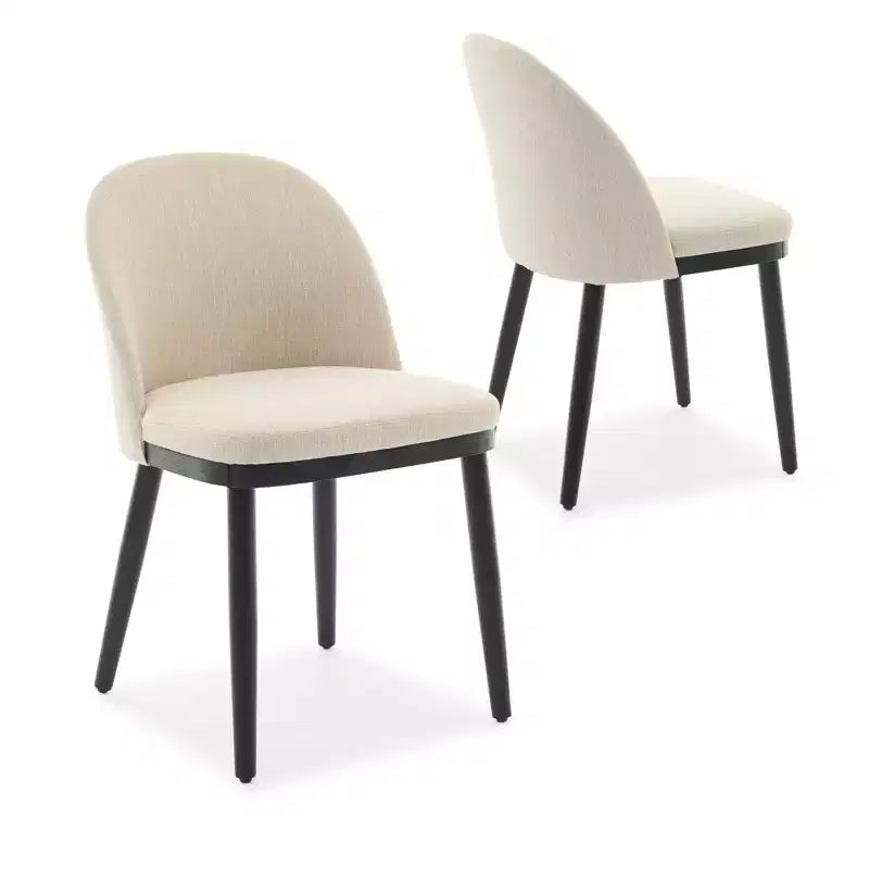 Esszimmerstuhl-Set, 4/6 Stück, gepolsterte Küchen- und Esszimmerstühle aus Leinenstoff im Landhausstil mit verstellbaren Füßen für Esszimmer und Wohnzimmer