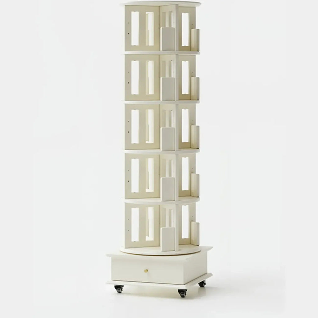 Wooden Vertical Narrow Rotating Bookcase