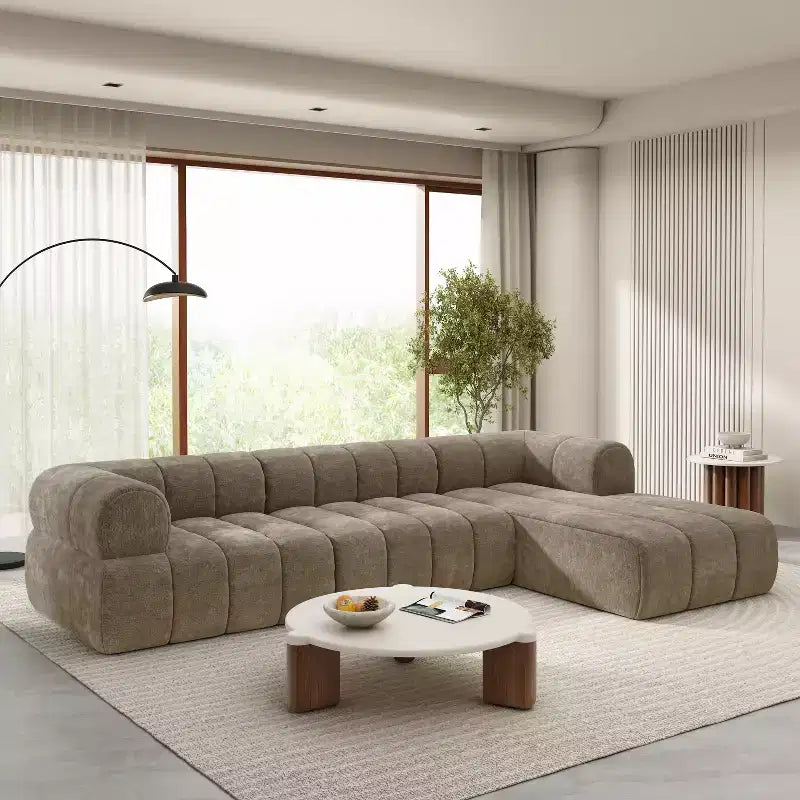 Divano componibile moderno Christopher Knight Home Keri 122 a L in schiuma ad alta densità con schienale basso