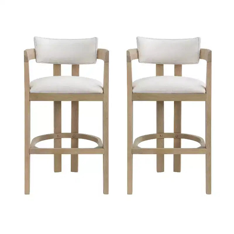 Tabouret de bar rembourré en hévéa Christopher Knight Home Peyton avec dossier ouvert incurvé (lot de 2)