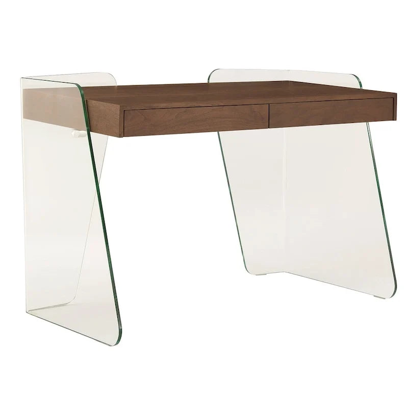 ARCHIE-Büroschreibtisch mit durchsichtigem Glas.