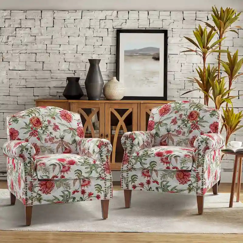 Giampiero fauteuil voor de woonkamer met siernagels, set van 2, van HULALA HOME