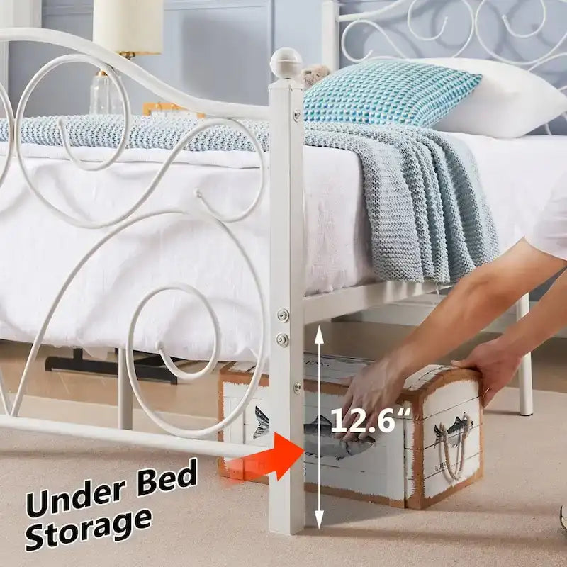 Javlergo Victoria metalen bedframe met hoofdbord en voetbord