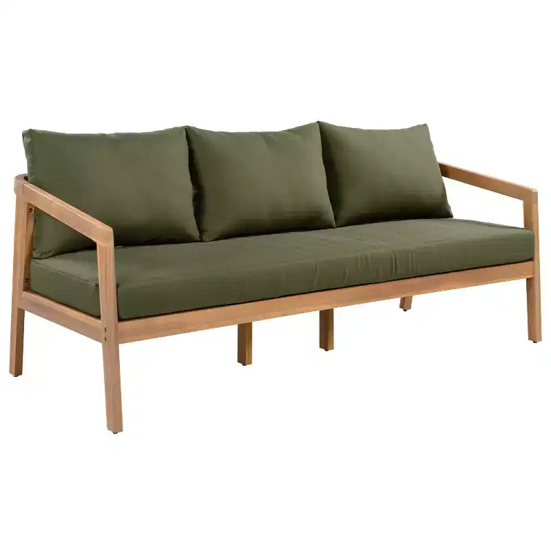 Ensemble de sièges moderne Sunny de Christopher Knight Home, 5 pièces en acacia, avec table rectangulaire à lattes et 7 places