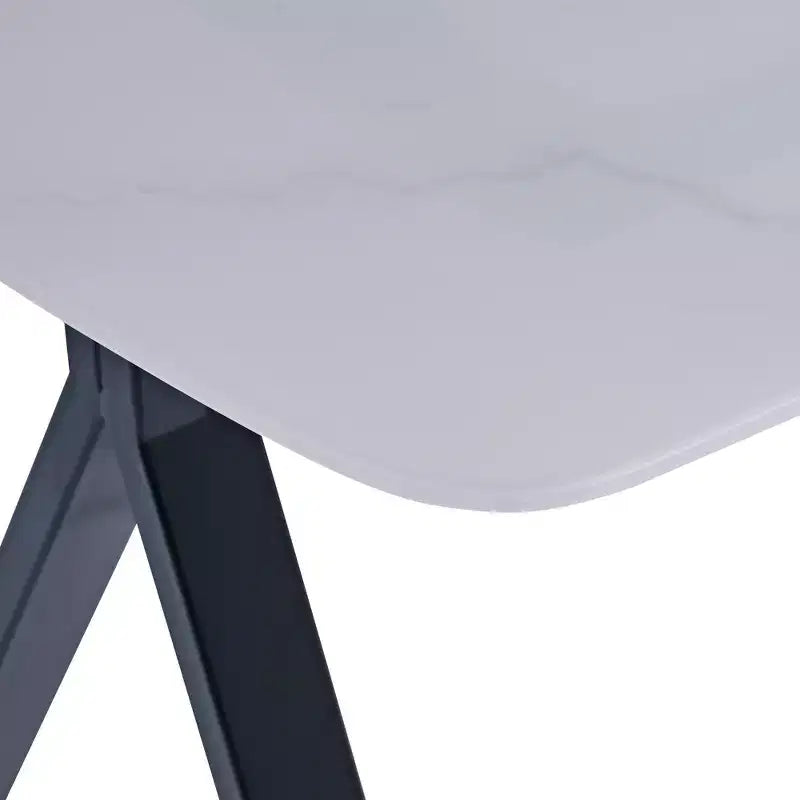 GDFStudio Daniela moderne rechthoekige eettafel van gehard glas met marmerdessin en metalen poten