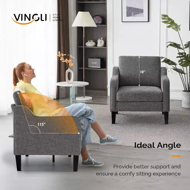 Fauteuil d’appoint pour le salon, fauteuil de lecture moderne du milieu du siècle