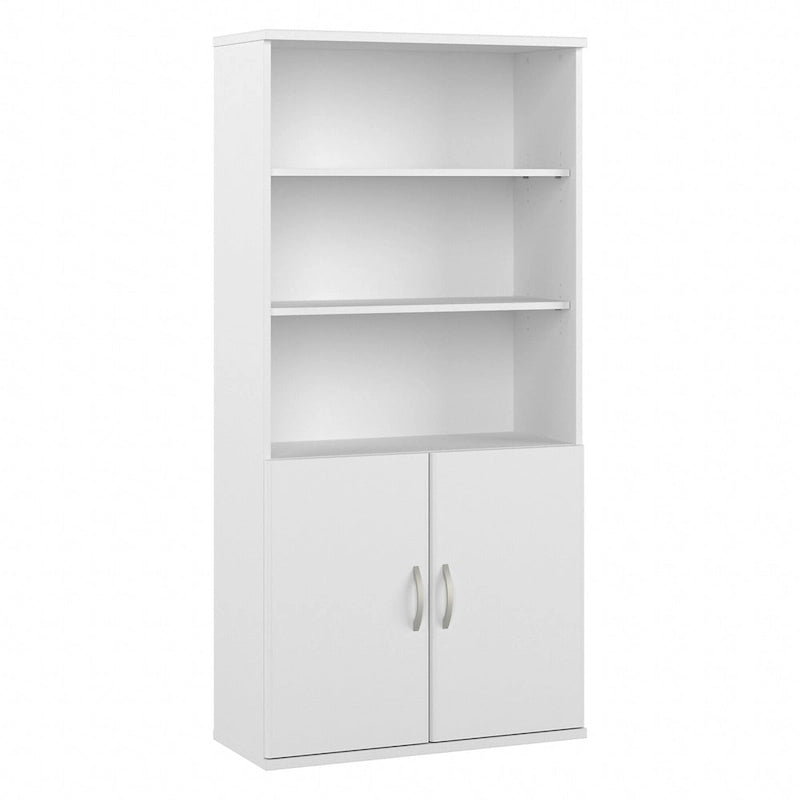 Hoge boekenkast met 5 planken en deuren