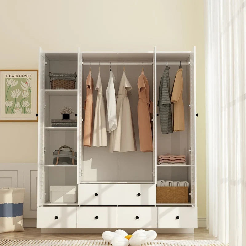 Kleiderschrank für Schlafzimmer mit Kleiderstange und Schublade