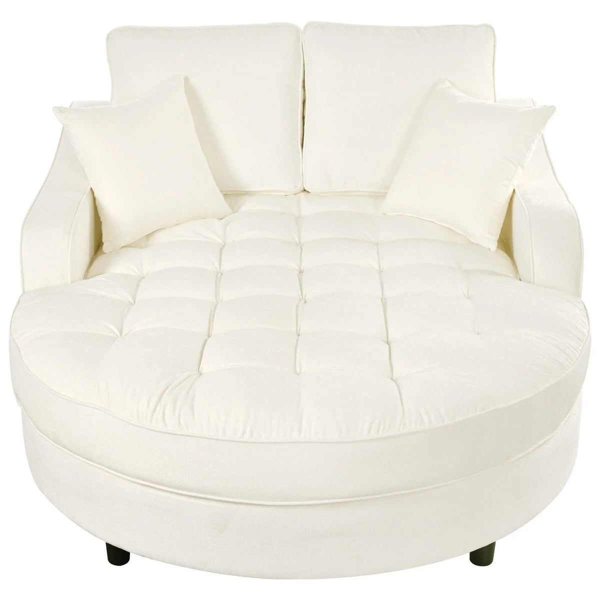 Chaiselongue-Schlafsofa aus Chenille, gepolstertes Sofa mit gesteppter Rückenlehne und 2 abnehmbaren Kissen für das Wohnzimmer