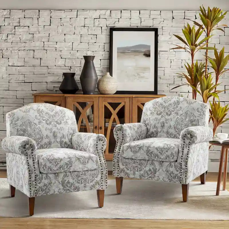 Giampiero fauteuil voor de woonkamer met siernagels, set van 2, van HULALA HOME