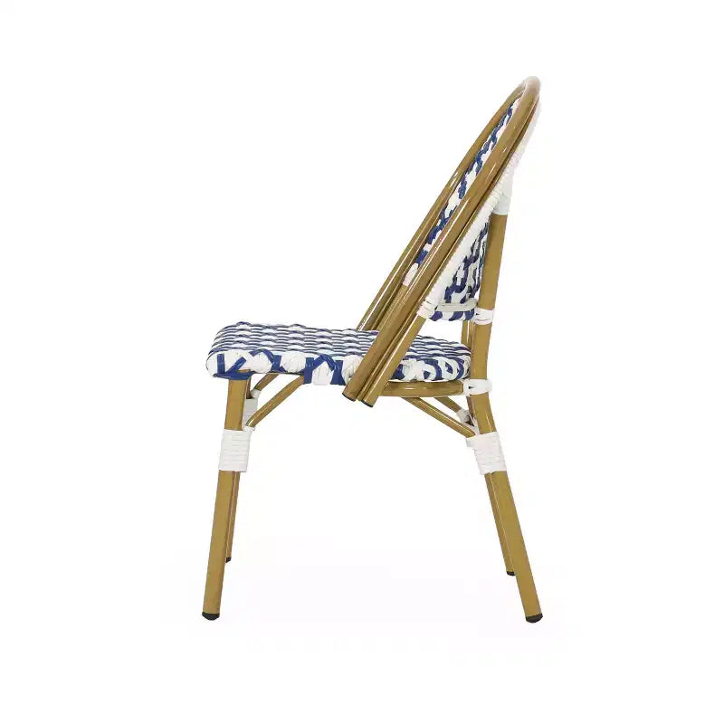 Sedie da bistrot Baron di Christopher Knight Home con rattan intrecciato e struttura in alluminio (set di 4)