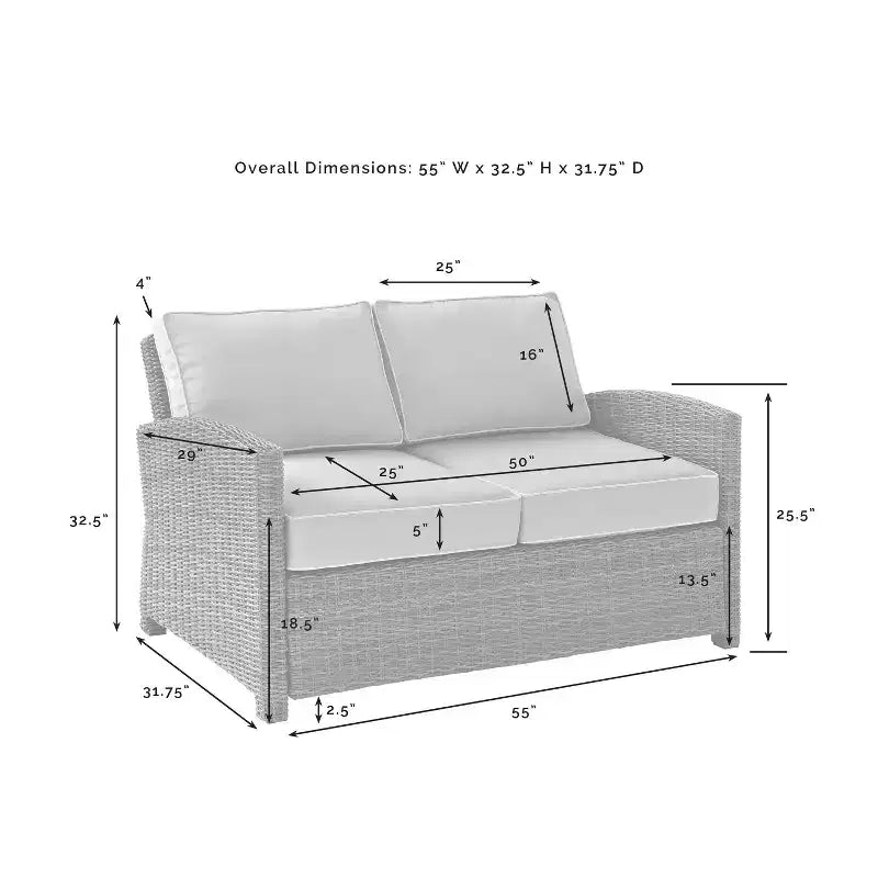 4-teiliges Outdoor-Lounge-Set aus Rattan - Crosley
