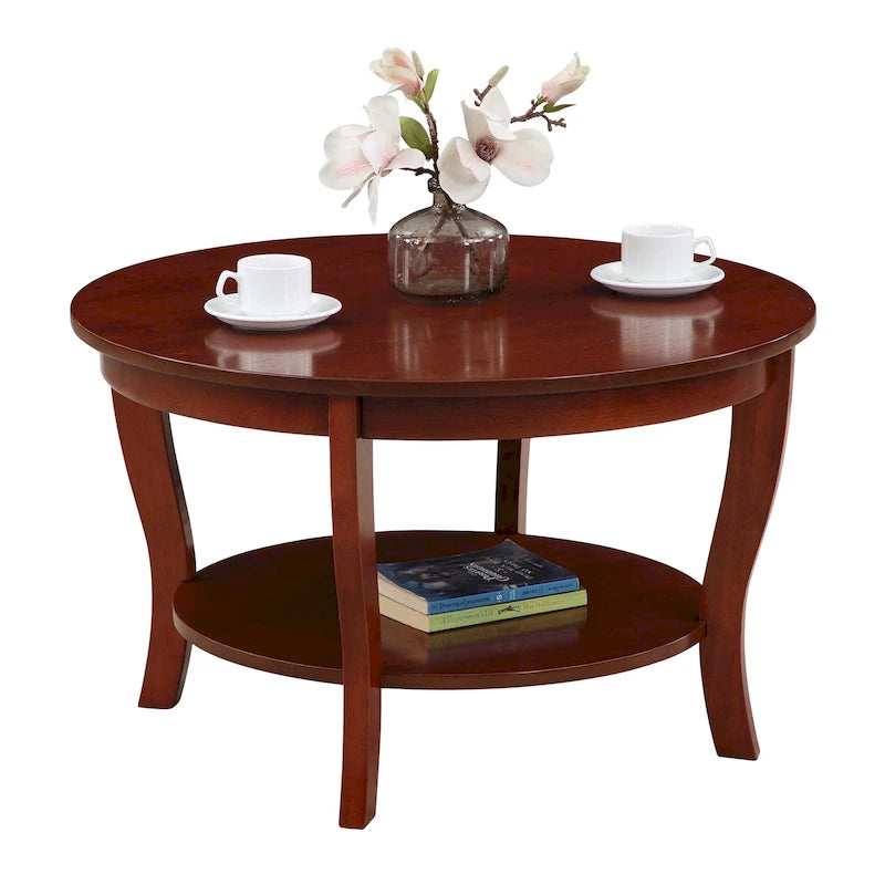 Tavolino rotondo Convenience Concepts American Heritage con ripiano