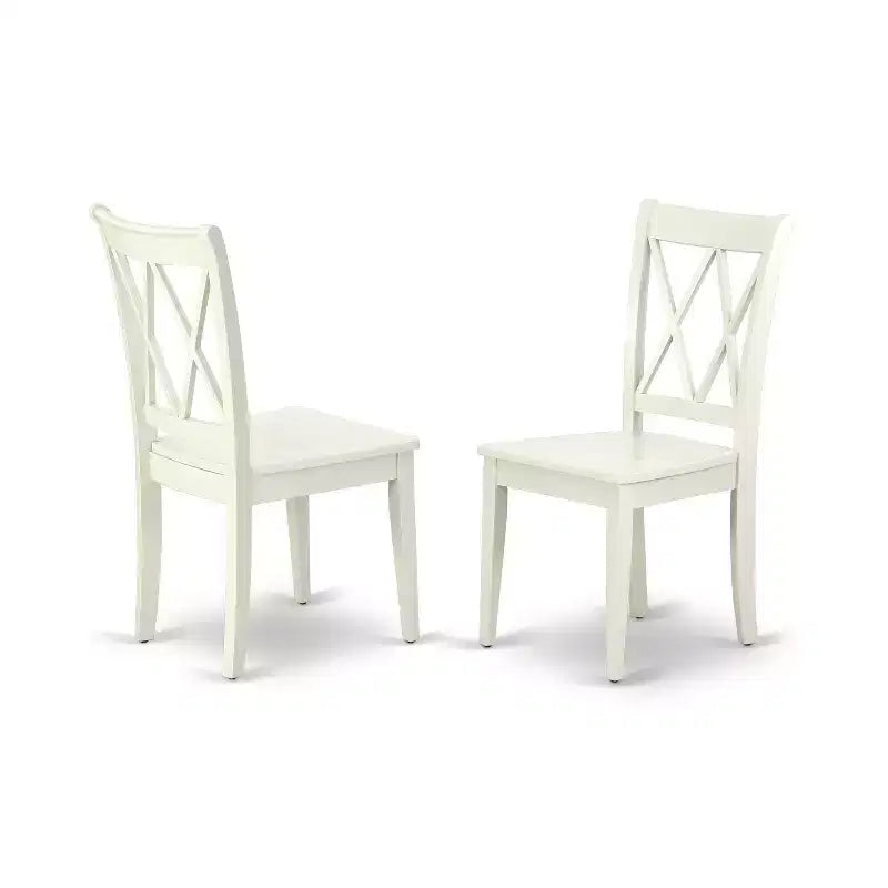 Set da pranzo HomeStock da 7 pezzi, tavolo ovale bianco lino e 6 sedie, stile moderno