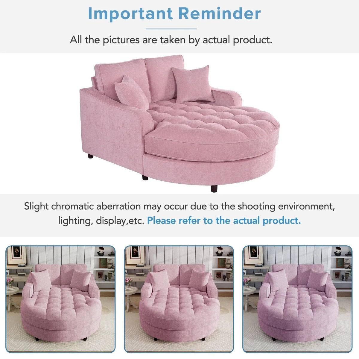 Chaiselongue-Schlafsofa aus Chenille, gepolstertes Sofa mit gesteppter Rückenlehne und 2 abnehmbaren Kissen für das Wohnzimmer