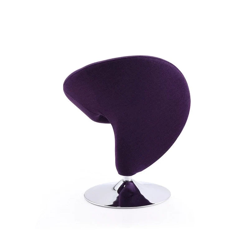 Poltrona girevole decorativa Curl Manhattan Comfort in misto lana e cromo (set da 2)