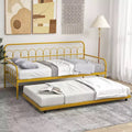 Daybed Costway in metallo singolo con letto estraibile, salvaspazio, trasformabile in divano, ruote con blocco, oro