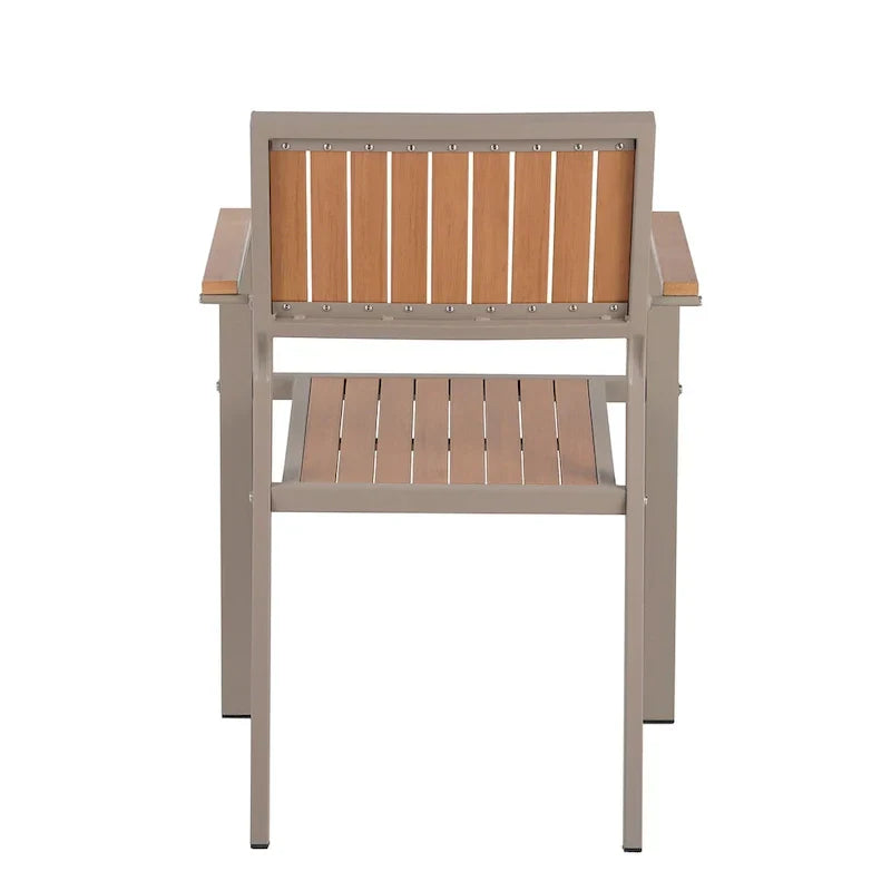 7-delige uitschuifbare eethoek voor buiten met uitschuifbare tafel en 6 stoelen met armleuningen