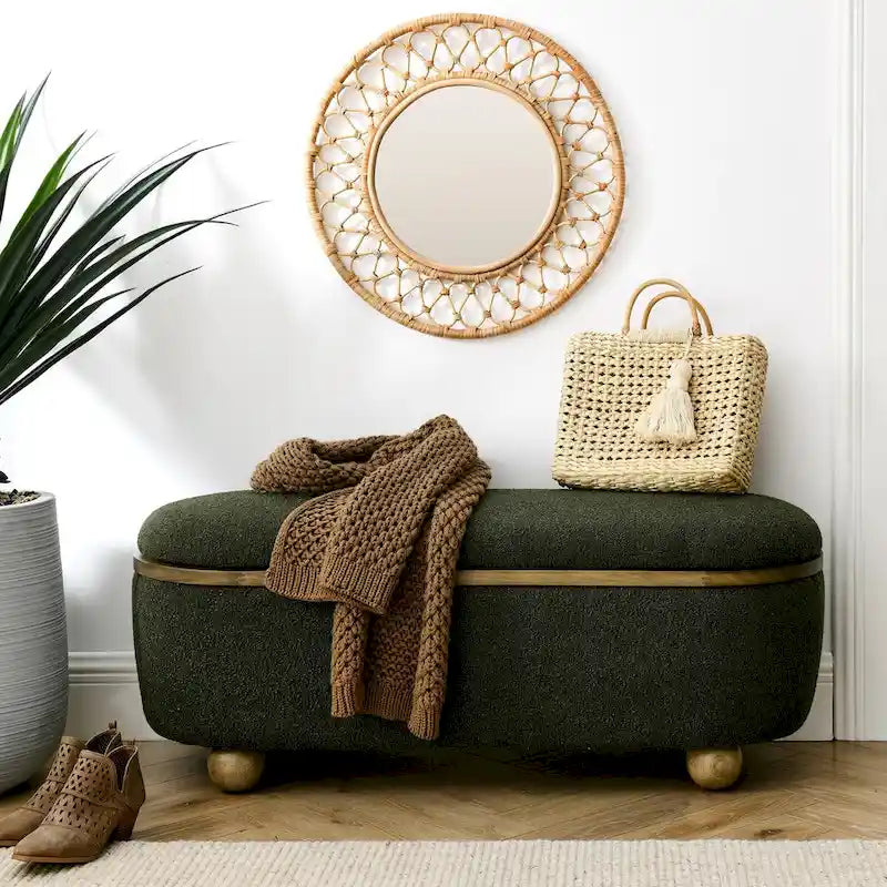 Panca contenitore imbottita con seduta, da fondo letto, grande panca contenitore per coperte