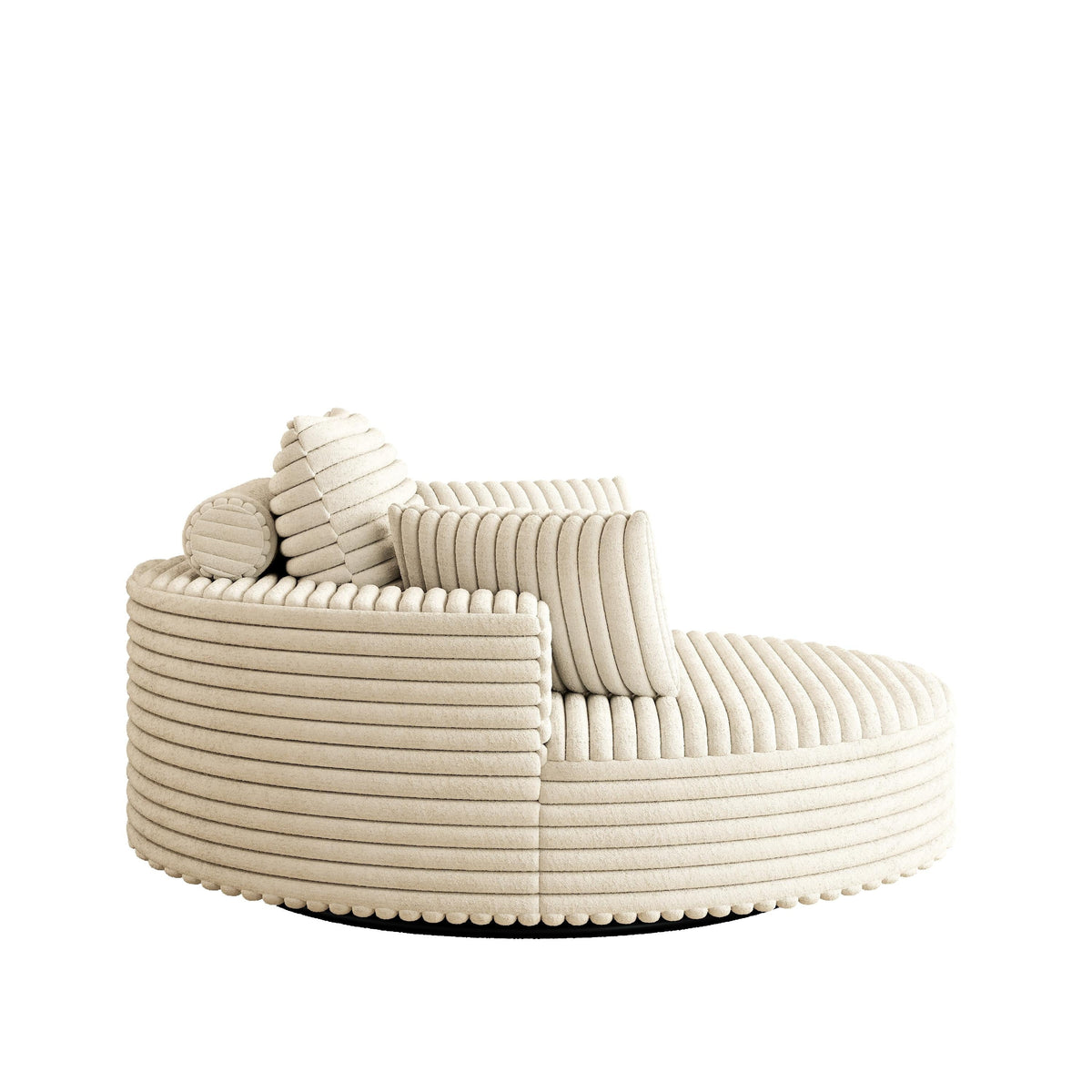 Einzelsessel mit Cord-Chenille-Bezug und Schaumstoffpolsterung, drehbar