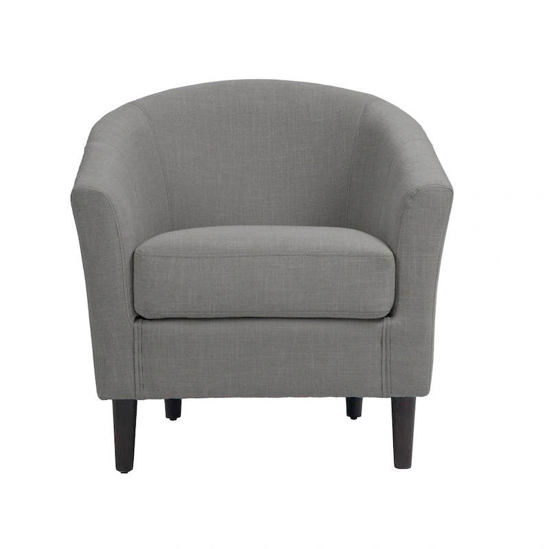 Poltrone d'accento moderne a barile, accoglienti, con braccioli, stile club