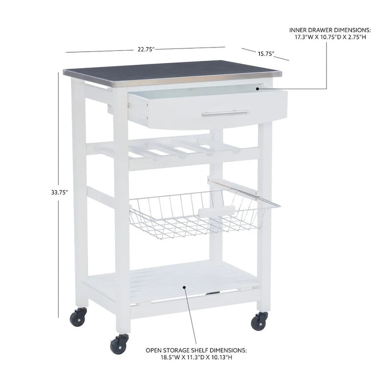 Desserte de cuisine compacte mobile Jake