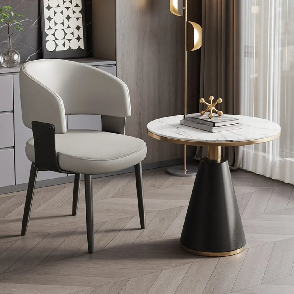 Modern Glam Leather Upholstered Dining Chair