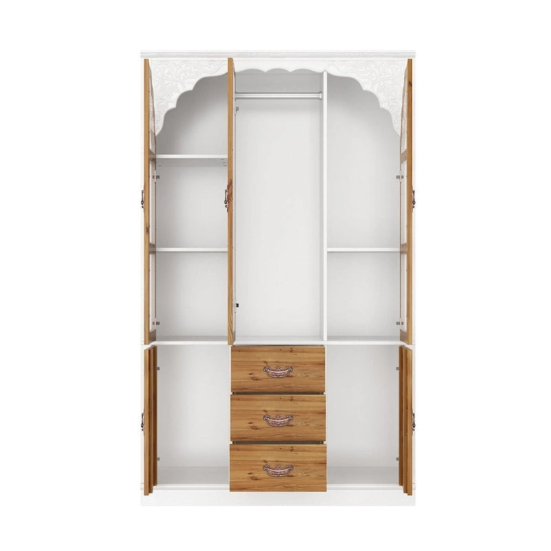 Set vintage composto da due ampi armadi guardaroba con dettagli in metallo
