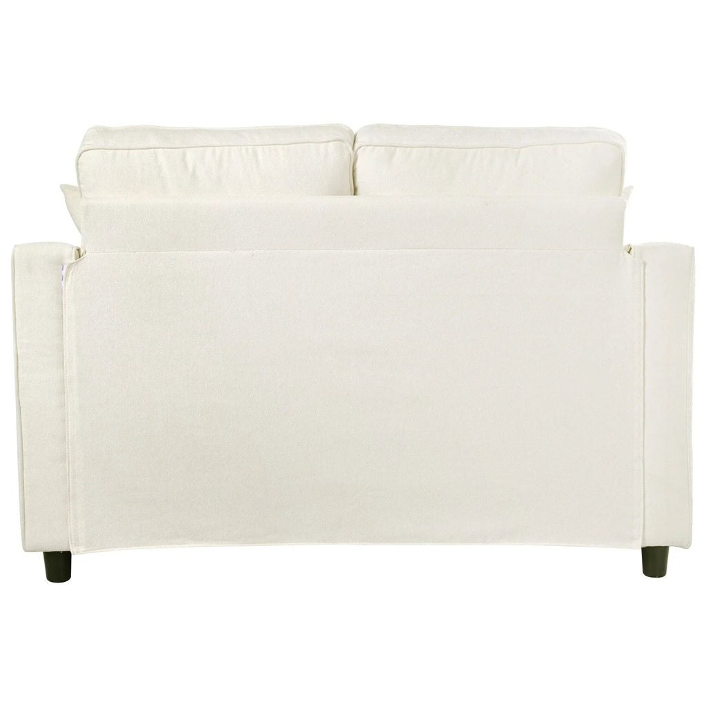 Chaiselongue-Schlafsofa aus Chenille, gepolstertes Sofa mit gesteppter Rückenlehne und 2 abnehmbaren Kissen für das Wohnzimmer