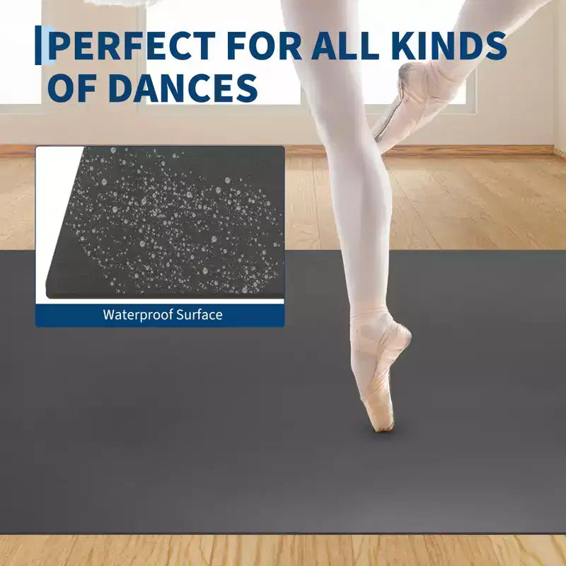 Draagbare dansvloermat van pvc van 4x6, 5 mm dik, antislip en krasbestendig, voor ballet, jazz, tapdans, yoga, pilates en oefeningen thuis
