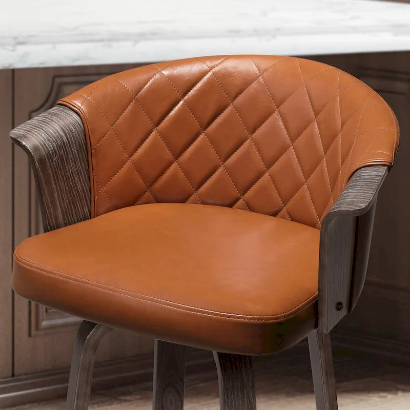 Art Leon drehbare Tresenhocker im Mid-Century-Modern-Stil (2er-Set)