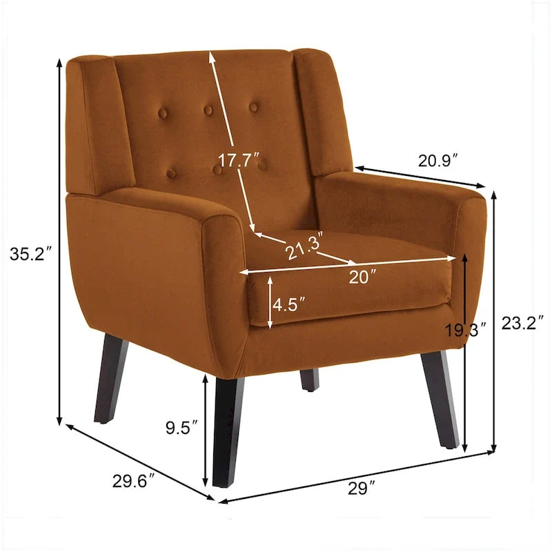 Set van 2 fluwelen fauteuils met armleuningen voor de woonkamer