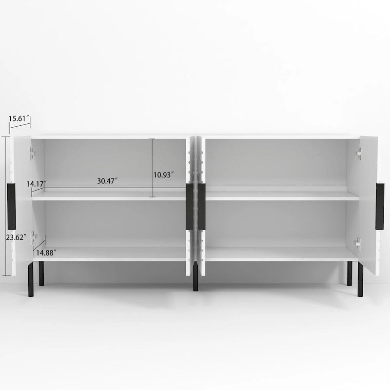 Chic Elegance witte tv-kast van 63 inch - geschikt voor tv's tot 65 inch - 63 inch breed
