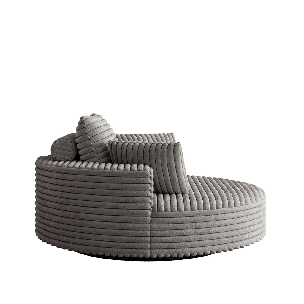 Einzelsessel mit Cord-Chenille-Bezug und Schaumstoffpolsterung, drehbar