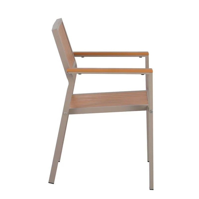 7-delige uitschuifbare eethoek voor buiten met uitschuifbare tafel en 6 stoelen met armleuningen
