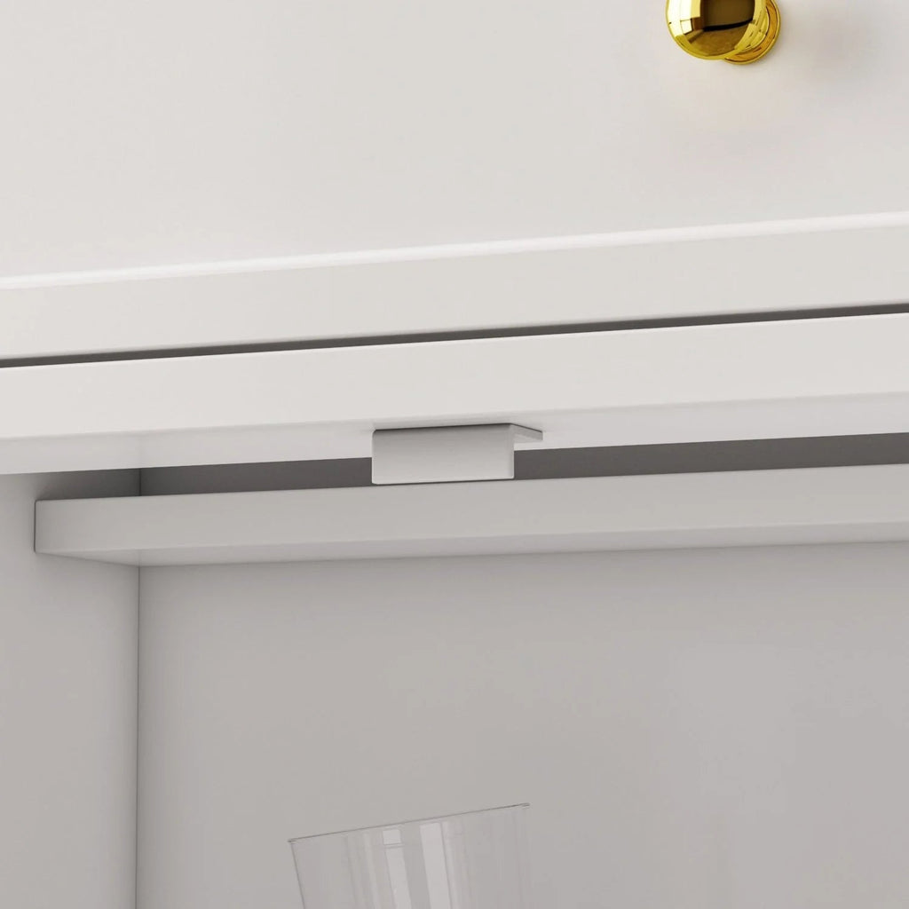 Buffet blanc à portes et tiroirs de 59.1, style moderne du milieu du siècle, laqué contemporain